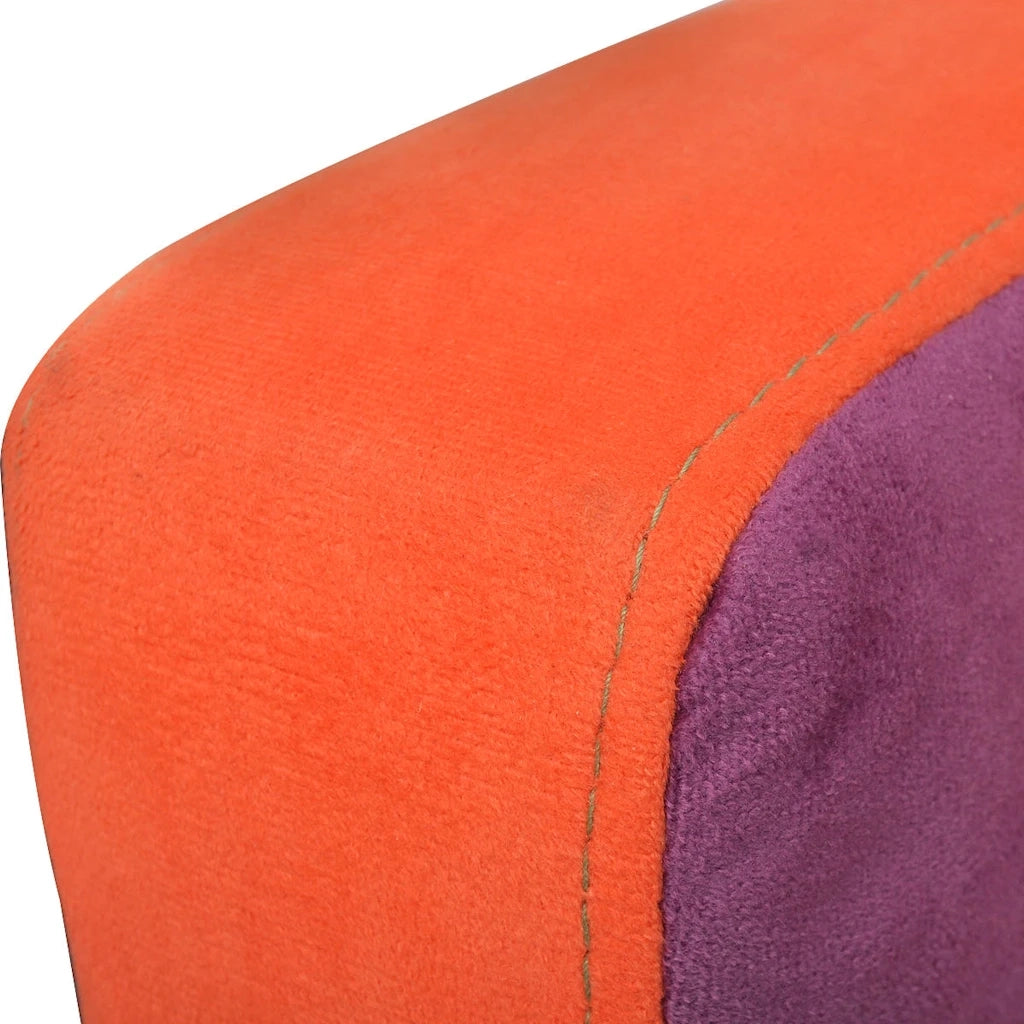 Poltrona a Cubo con Design Patchwork in Tessuto 240813