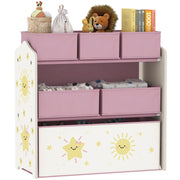 Scaffale per bambini con 6 contenitori in tessuto ¨C Minimal ¨C rosa