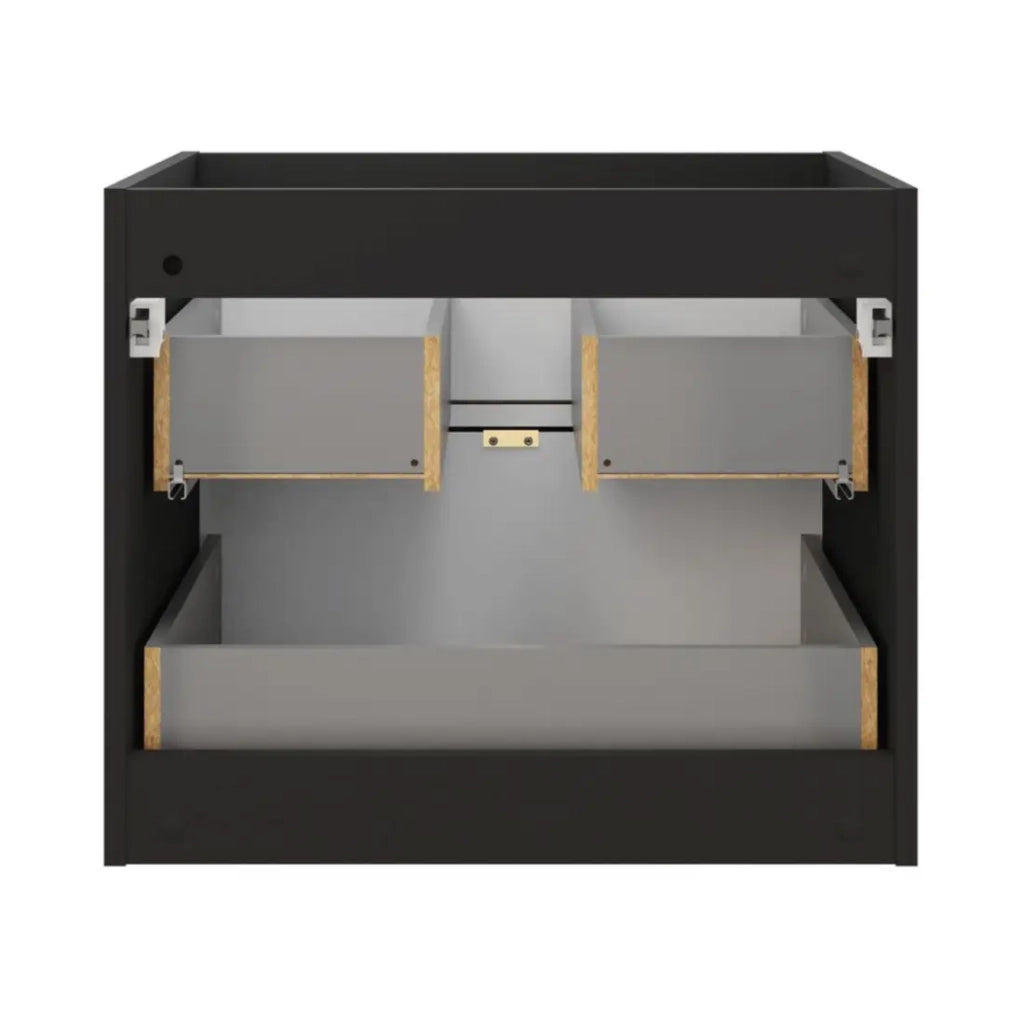 Mobile sotto lavabo SAVIA 60 cm marrone e nero – 2 cassetti – sospesi