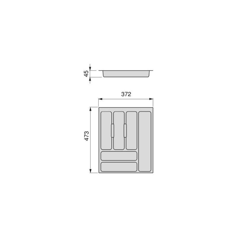 Portaposate universale per posate Optima, modulo 900 mm, Tecnoplastica, Grigia