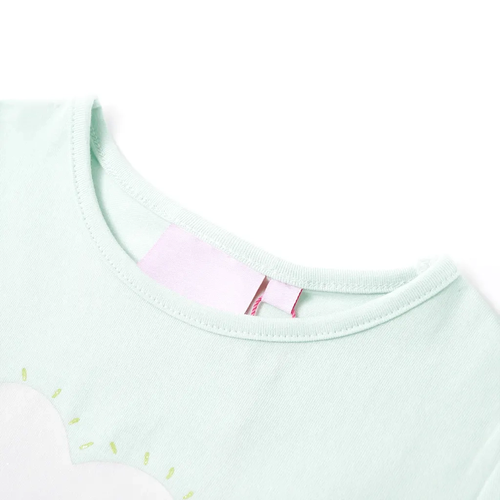 Maglietta da Bambina Menta Chiaro 128