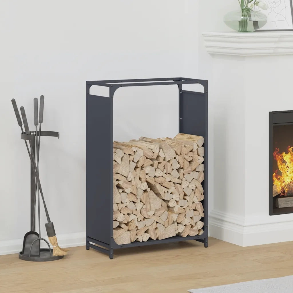 Rastrelliera per Legna da Ardere Antracite 60x28x90 cm 864213