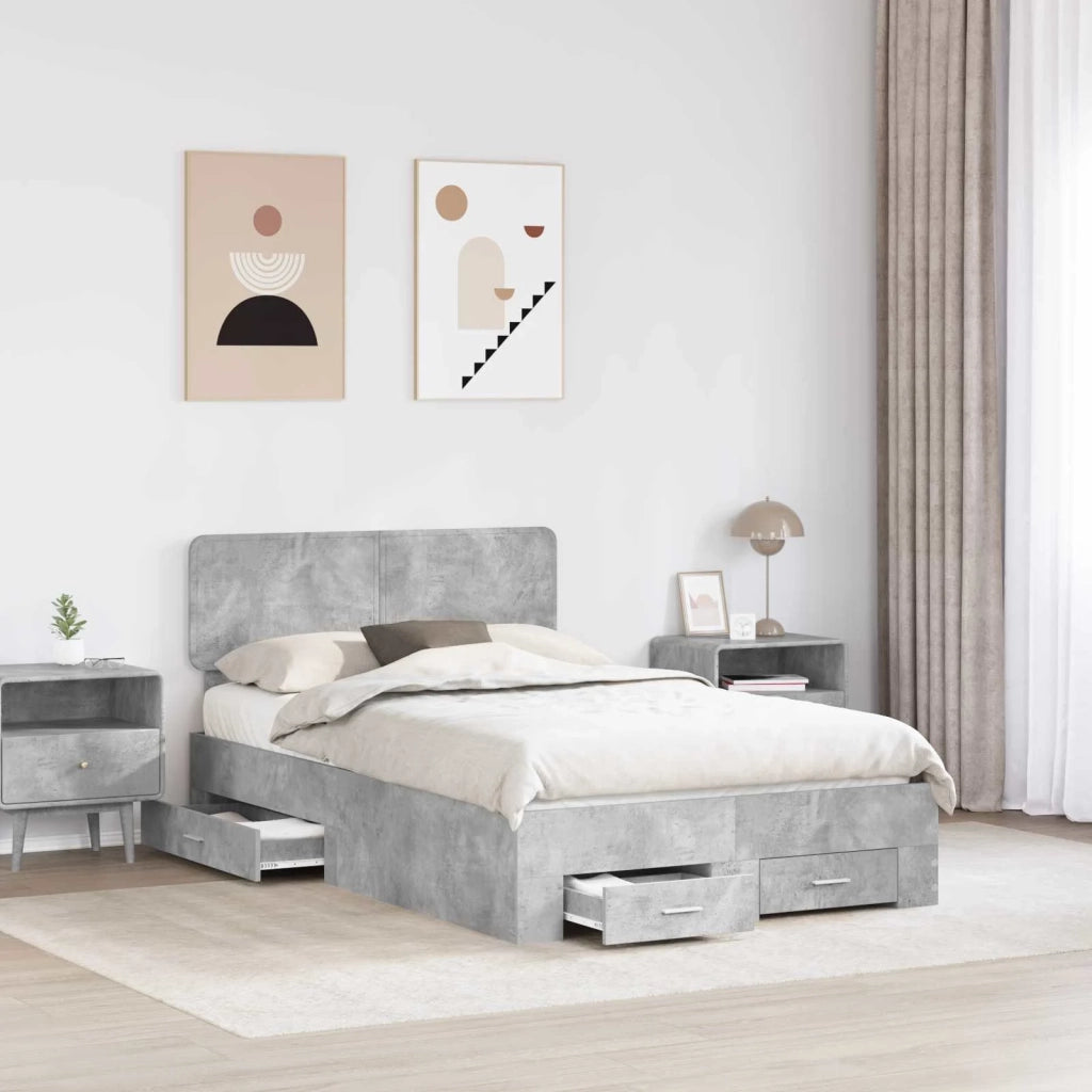 Struttura del letto con testiera Grigio cemento 120 x 190 cm 3412403