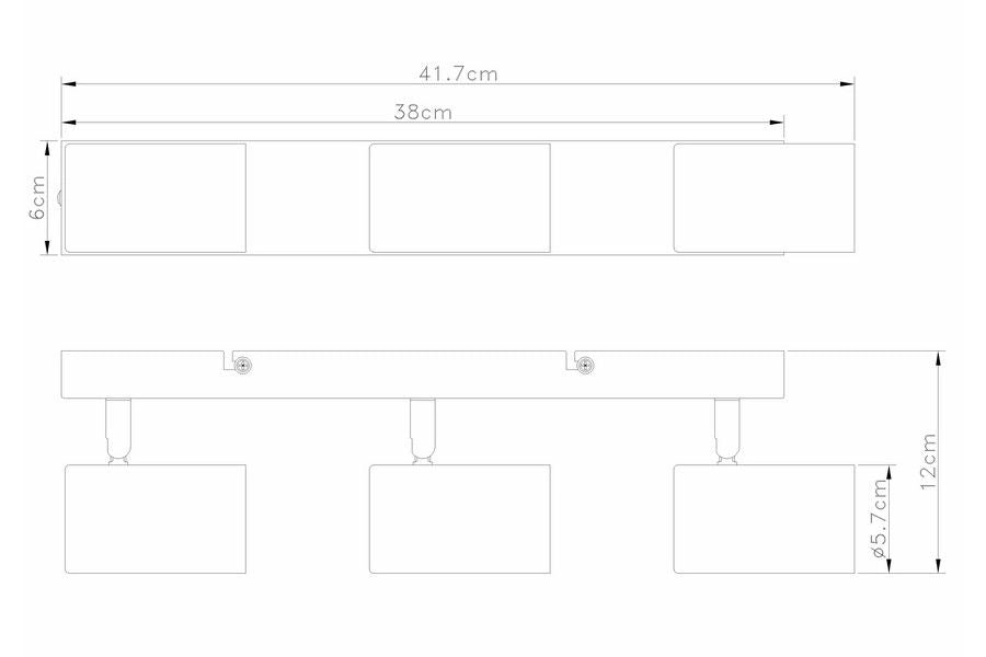 Plafoniera Reality Quentin 3 faretti GU10 bianco/legno