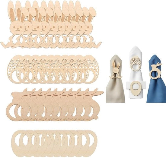 Set di tovaglie da tavola da 40 pezzi - Tema primaverile - 4 disegni: coniglio/uovo/pullus - Ideale per Pasqua - Decorazione da tavola allegra - Realizzato con precisione