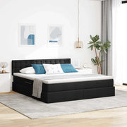 Letto con contenitore e materasso Nero 180 x 200 cm 3370652