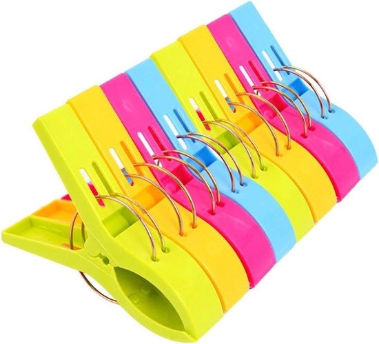 Lacci per asciugamani - asciugamani strappati - pinze per asciugamani resistenti - multicolore - 8 pezzi