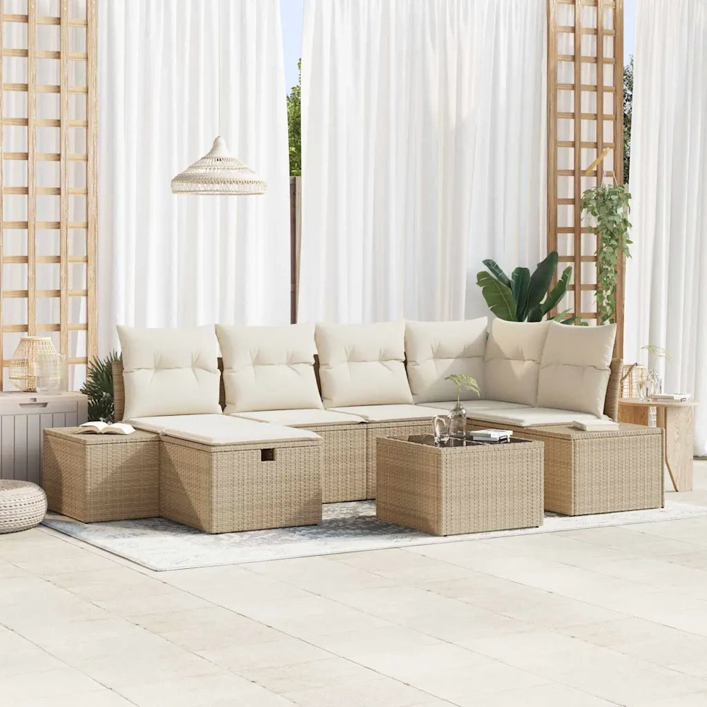 Set di divani con cuscino 7 pcs polyrattan