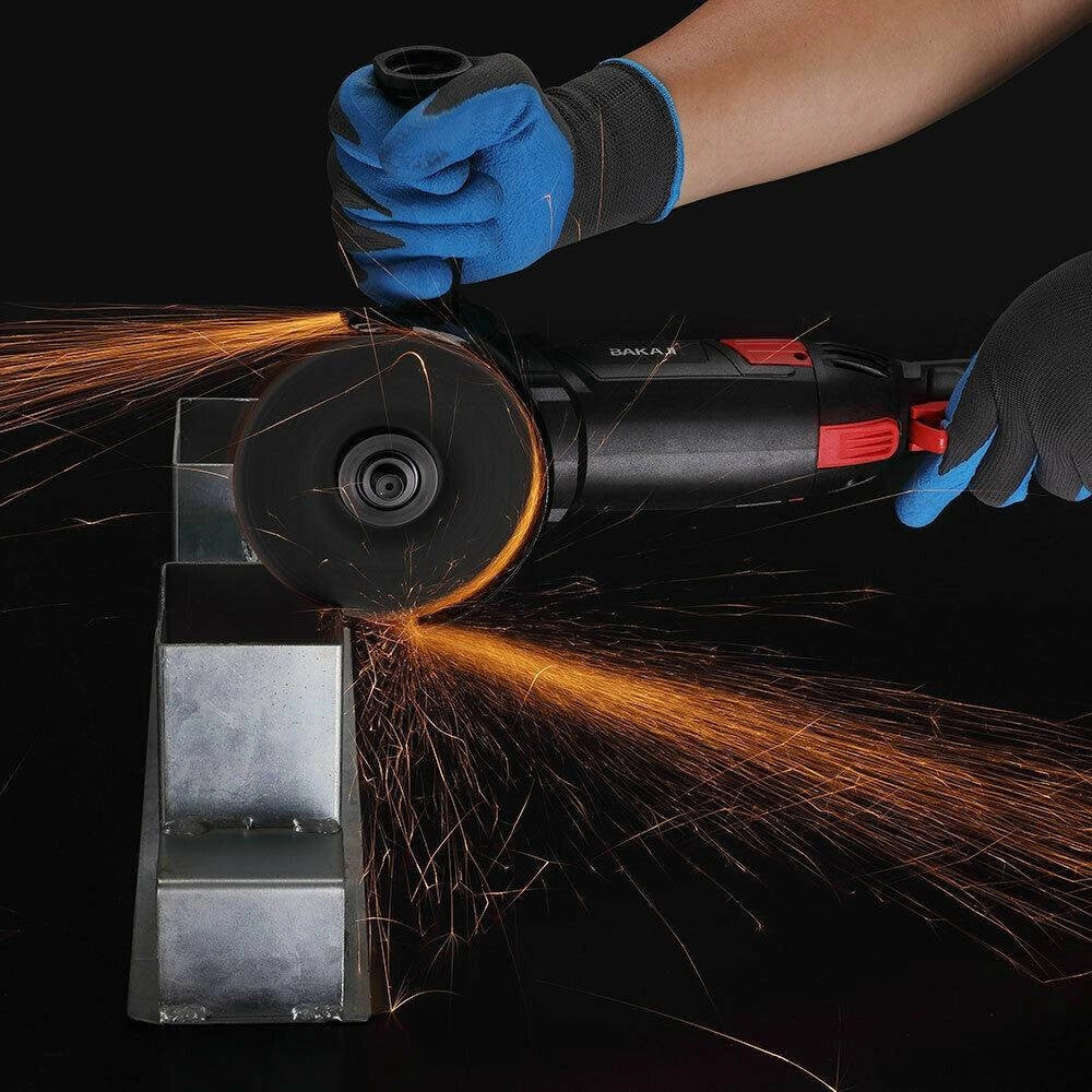 Trade Shop - Smerigliatrice Angolare 870w Flex Frullino 125mm Velocita Regolabile 6 Dischi -