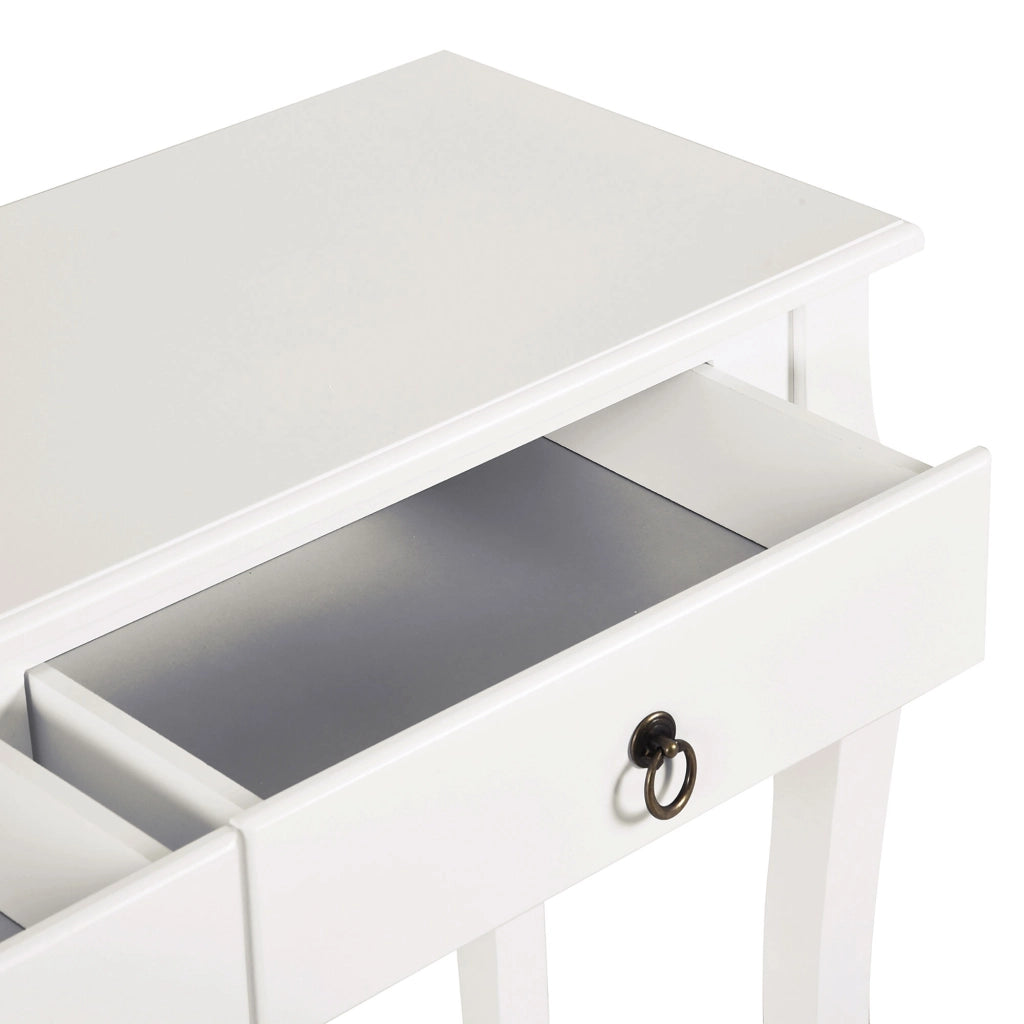 Tavolino con cassetti e scaffale ¨C Minimal ¨C Bianco 100x33x75