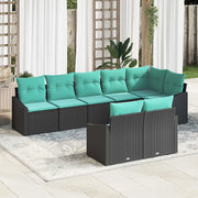 Set di divani con cuscino 8 pcs Nero polyrattan 3346776