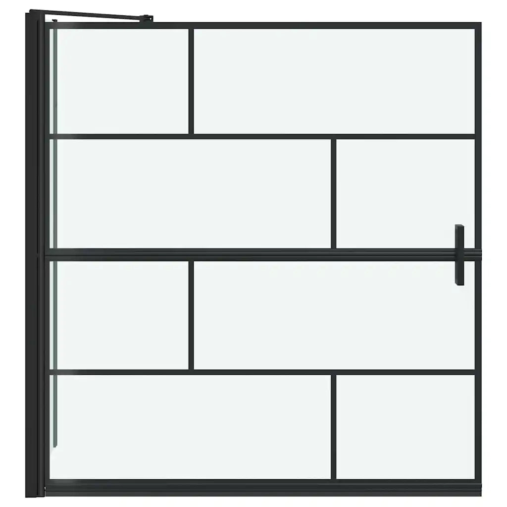 Schermo per Bagno e Doccia Nero e trasparente 116 x 68 x 128 cm CFW7734739