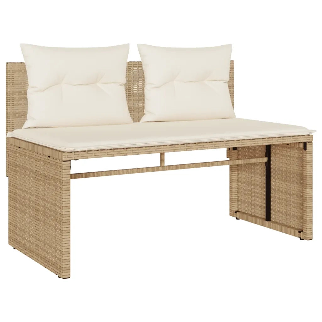 Set Divano da Giardino 4 pz con Cuscini Beige in Polyrattan 4003882