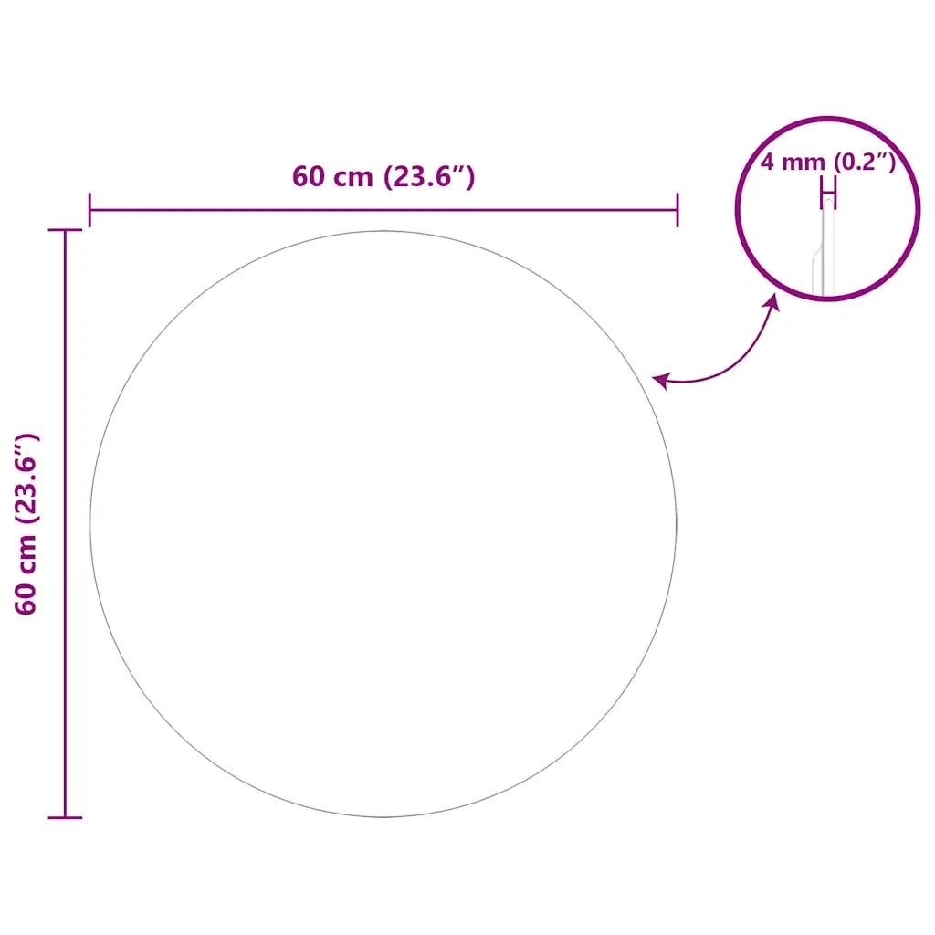Specchio da Parete | Specchio decorativo Rotondo ? 60 cm vetro temperato