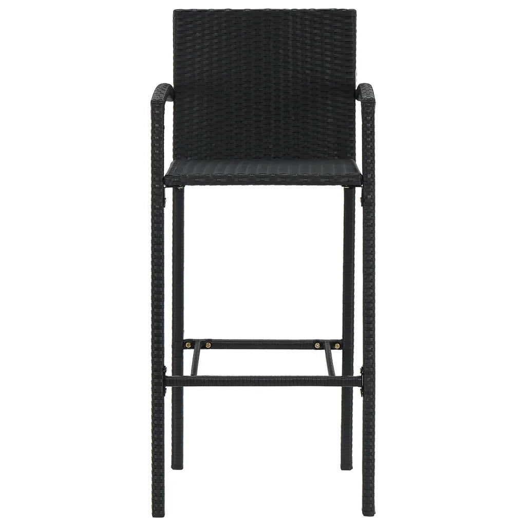 Sgabelli da Bar 2 pz in Polyrattan Nero 362581
