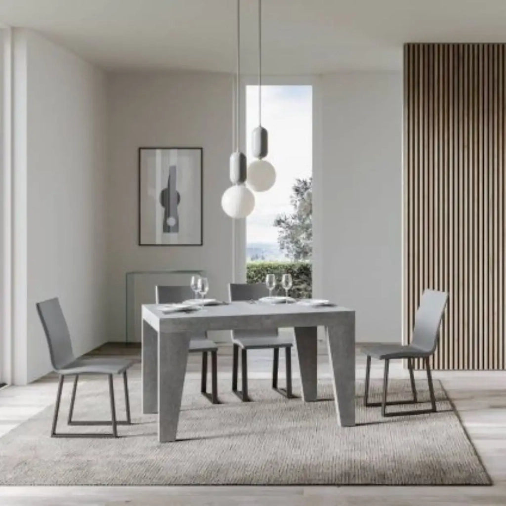 Tavolo allungabile 140/400x90 cm Naxy colore cemento
