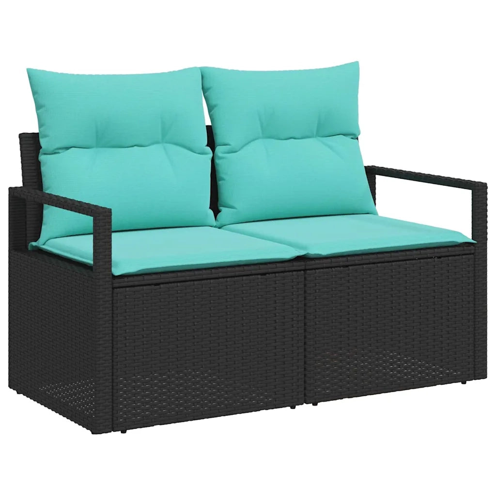 Set di divani 6 pcs Nero polyrattan 3346356