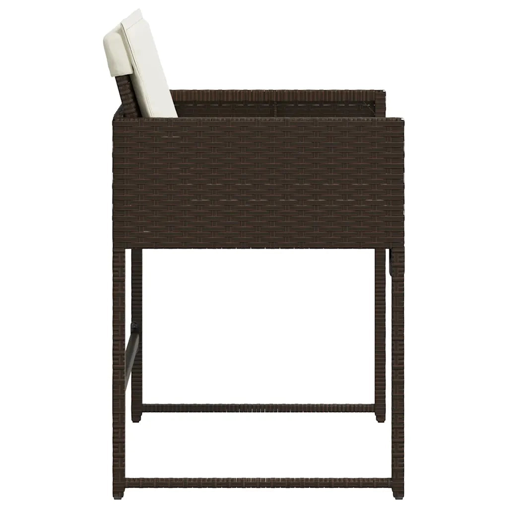 Sedie da Giardino con Cuscini 4 pz Marroni in Polyrattan 365003