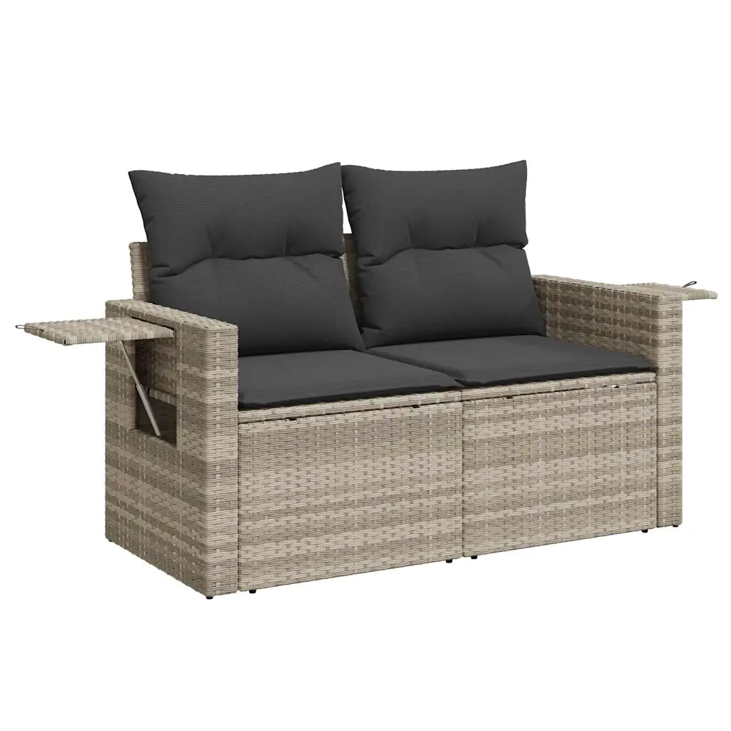 Set Divano da Giardino 5pz con Cuscini Grigio Chiaro Polyrattan 3220091