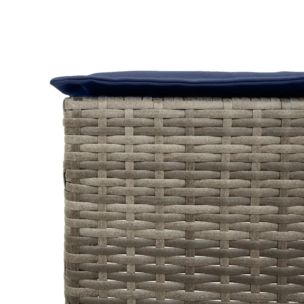 Sgabelli da giardino con Cuscini 2 pz in Polyrattan Grigio 368324