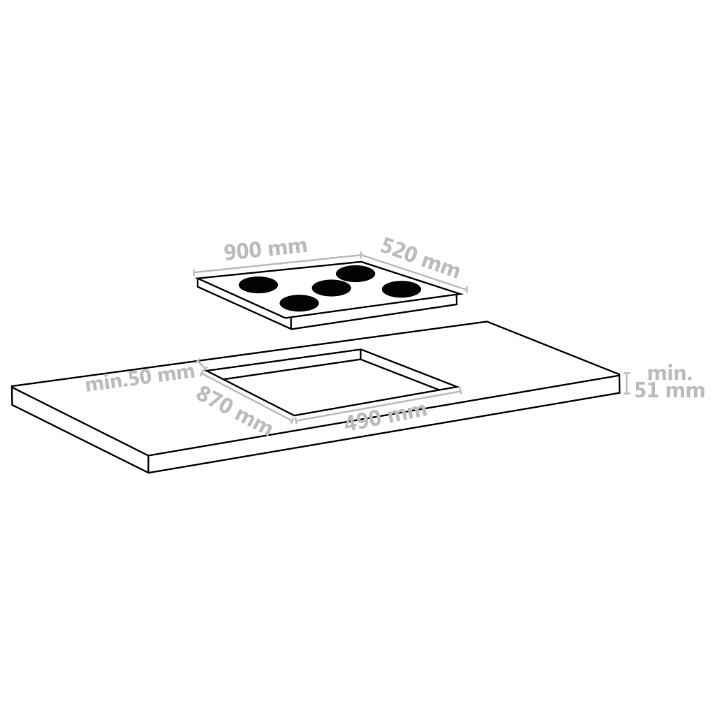 Piano Cottura in Ceramica 5 Zone e Controlli Touch 90 cm 8500 W CFW9376021