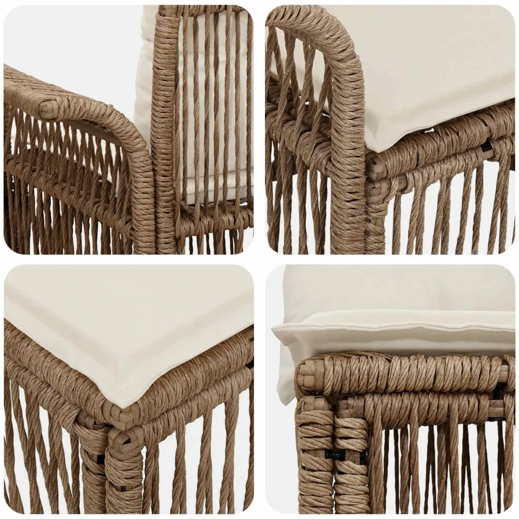 Set Divano da Giardino 5 pz Beige polyrattan 3434787