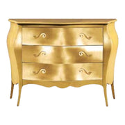 Comò bombato 3 cassetti 100*42*85 oro (1251) - Mobili 2G