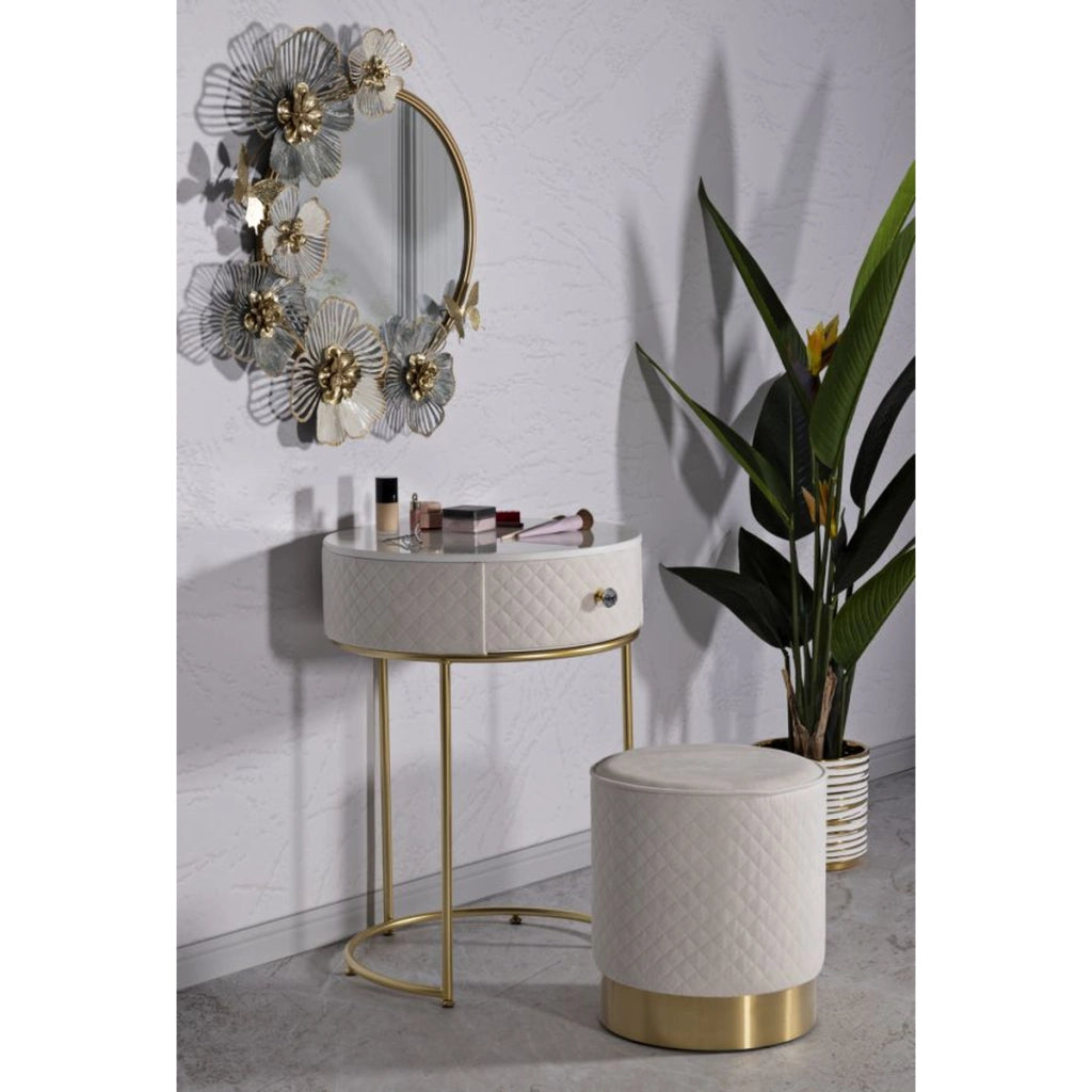 Comodino VKH755, Beige, Legno, 52x52x70 cm
