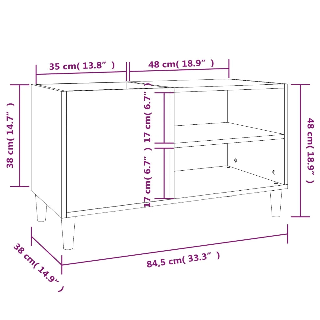Mobile Porta Dischi Bianco 84,5x38x48 cm in Legno Multistrato CFW4537159