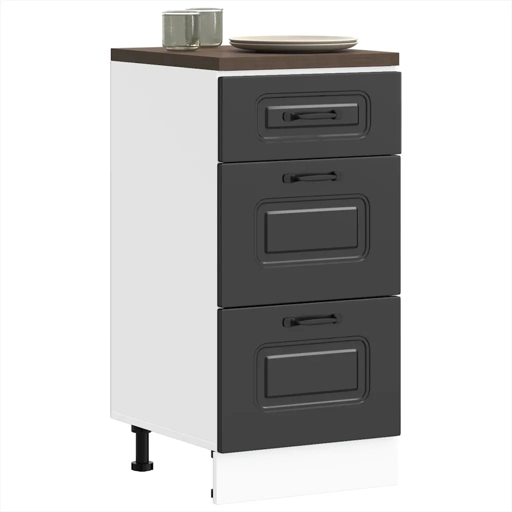 Mobiletto da cucina "Kalmar" Nero in legno ingegnerizzato 854241