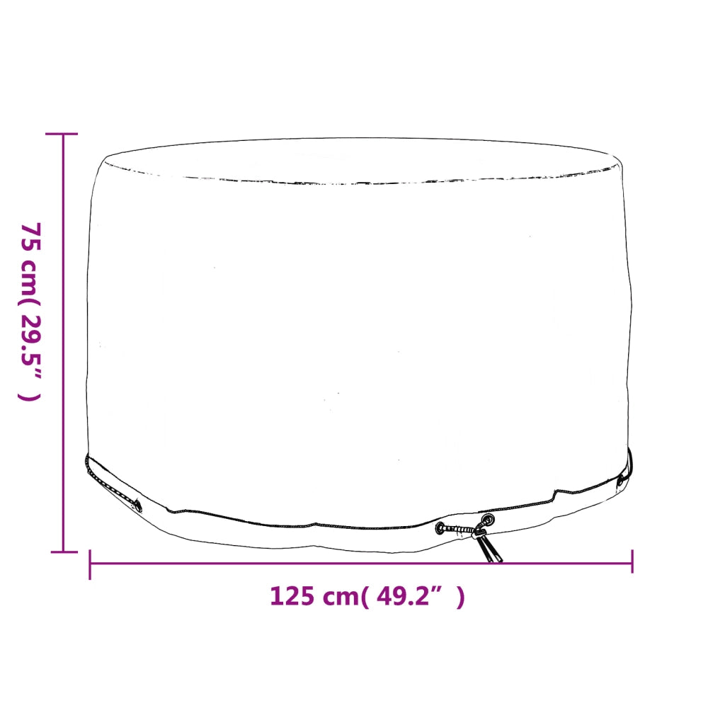 Copertura Mobili da Giardino con 6 Occhielli Ø125x75 cm Rotonda 319288