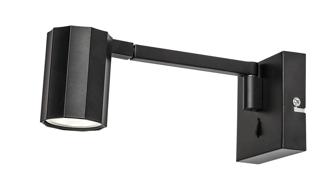 Applique regolabile con interruttore nera Rabalux Karter GU10