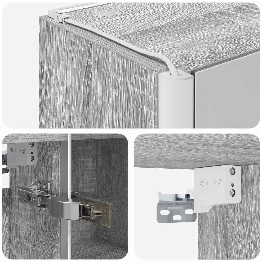 Mobiletto per specchio da bagno Grigio Sonoma 889244