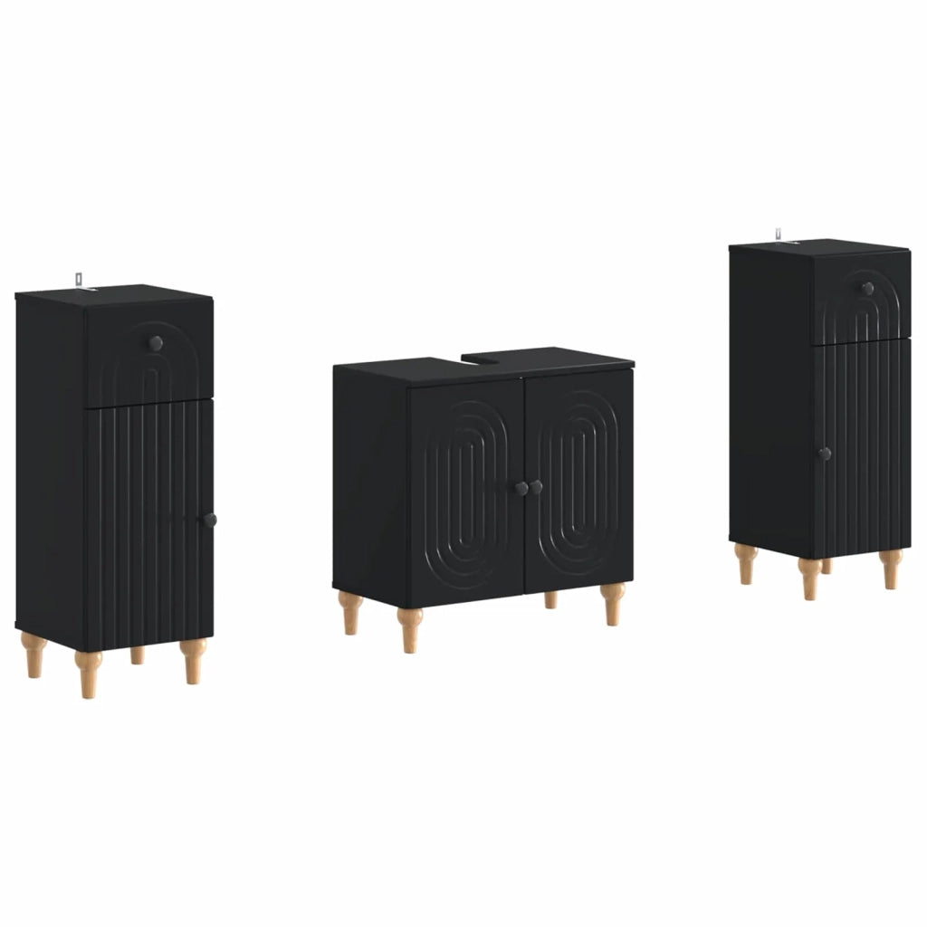 Set di Armadi da Bagno da 2 Pezzi ALKMAAR Nero 3417991