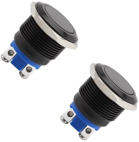 Doppio Interruttore Waterdiproteggi - Pulsante - Pomo Rotondo - 22 mm - 2 Pezzi - Capacità Interruttore 3A/250VAC