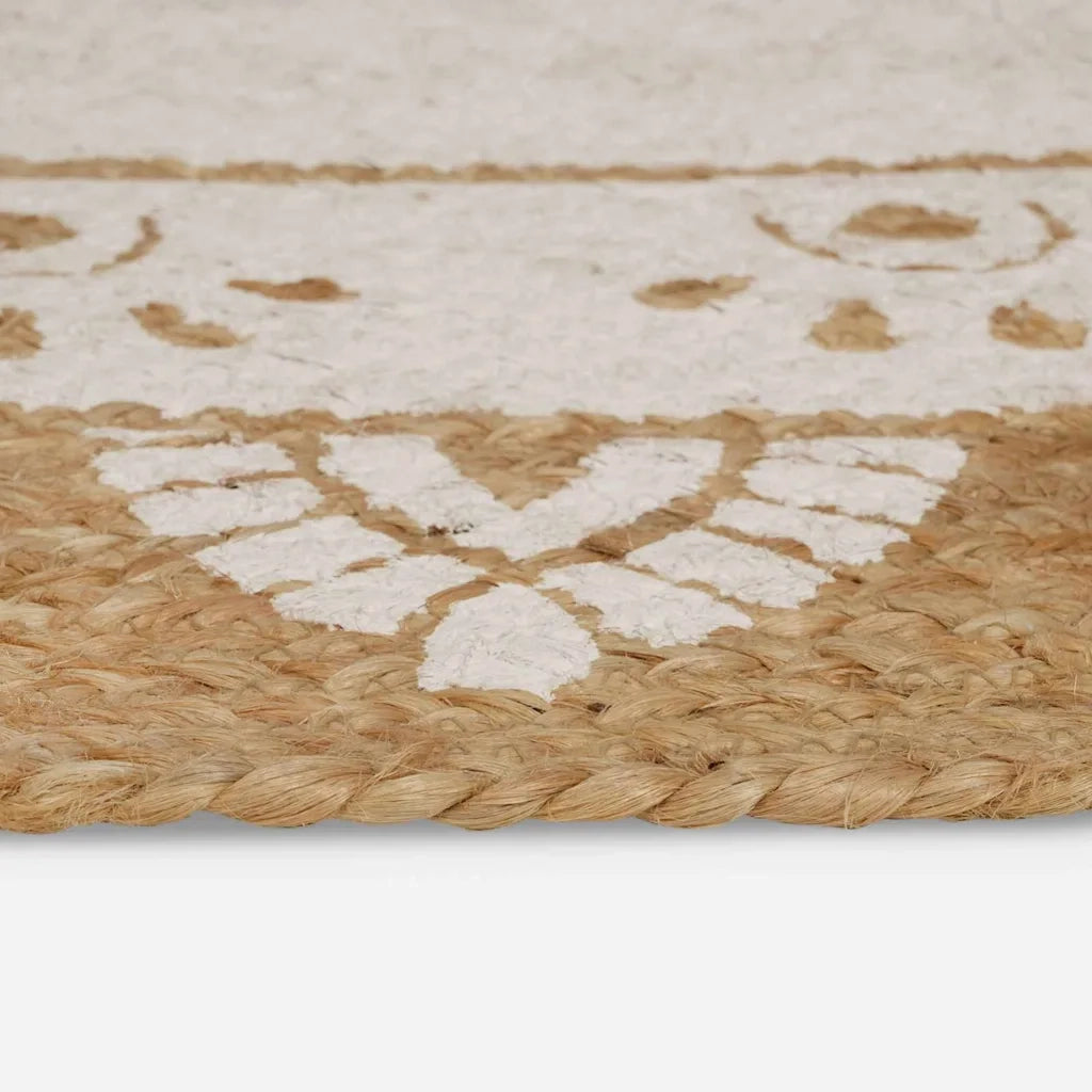 Tappeti per area Naturale con stampa bianca 122 x 183 cm Juta 42010826