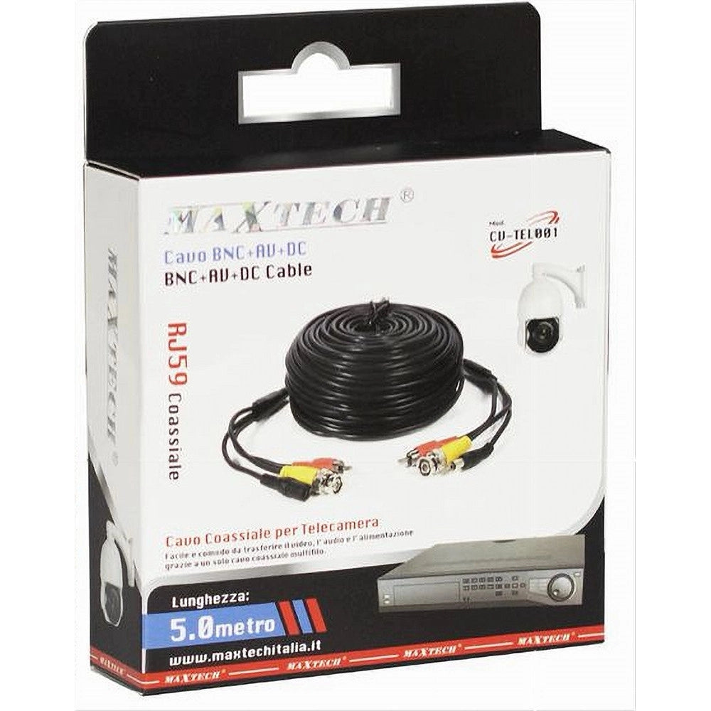 Trade Shop - Cavo 5mt Per Telecamera Collegamento Dal Monitor Alla Camera Maxtech Cv-tel001 -