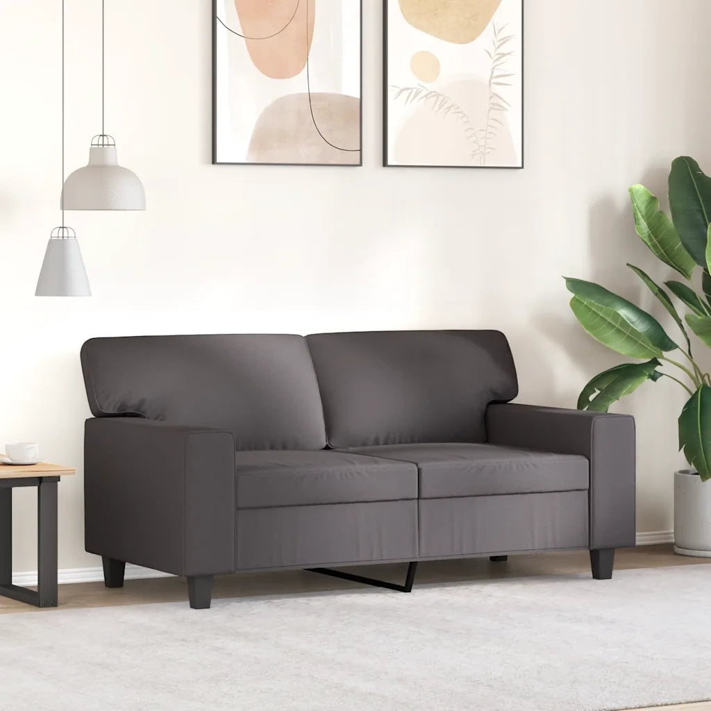 Divano a 2 Posti-Sofa 2 Posti Grigio 120 cm in Similpelle 935514