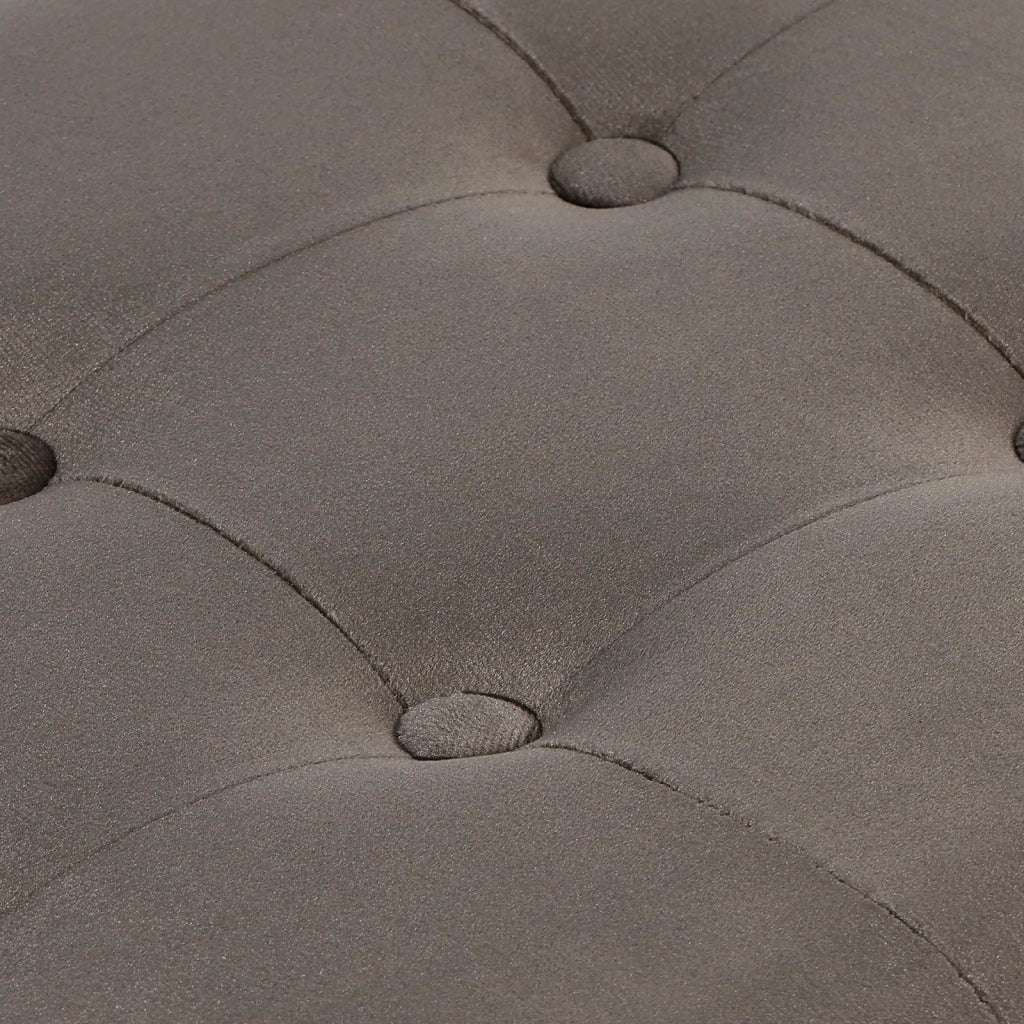 Pouf pieghevole Valora XL in velluto marrone con contenitore