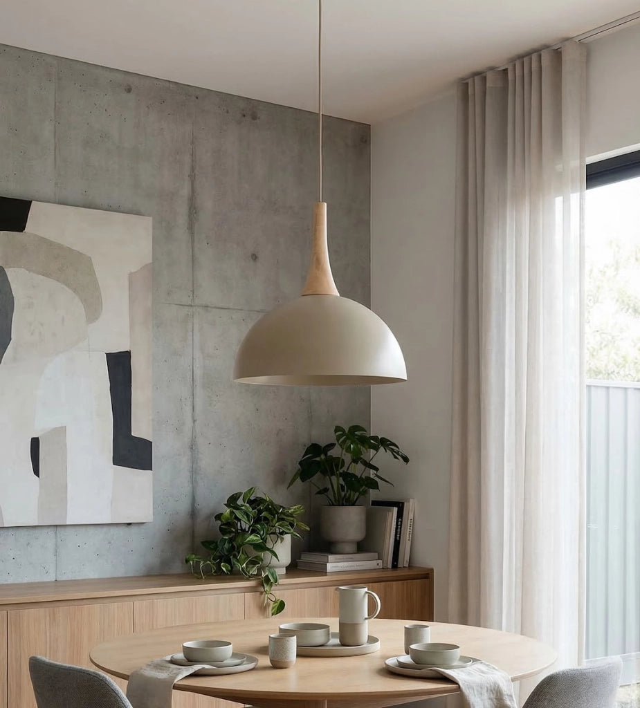 Lampada a sospensione NAUTICA beige legno GX53 Emibig