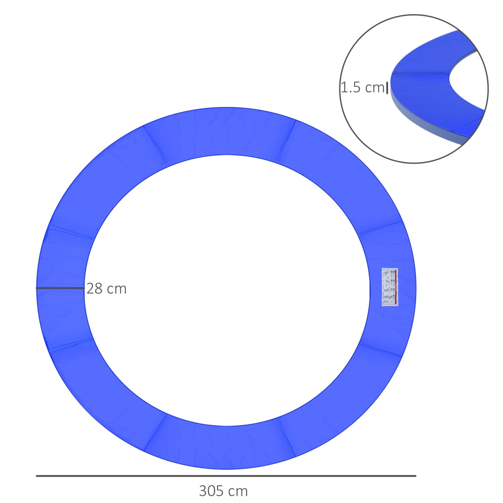 Copertura per Trampolino ¨C zephmum ¨C Blu, Plastica e PE, 15 mm, ?305 cm