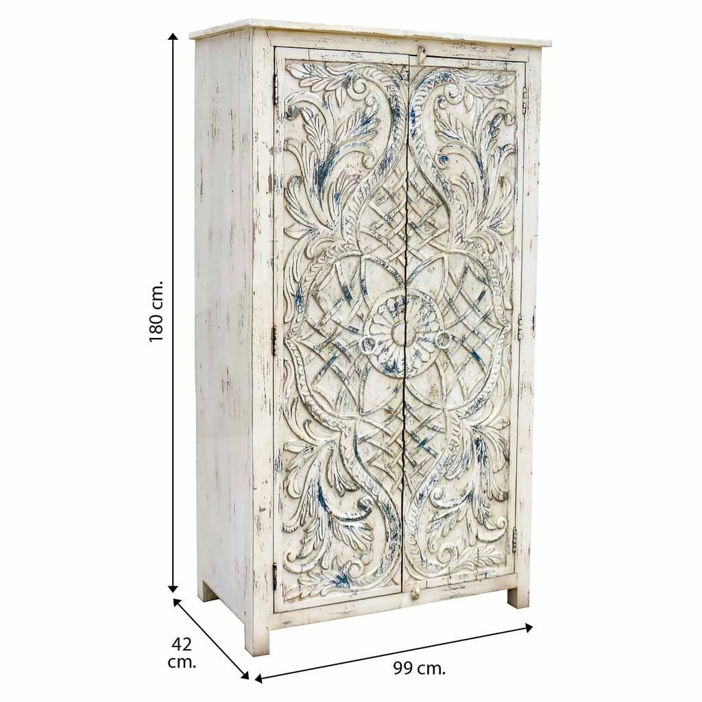Armadio in legno bianco 99x42x180h