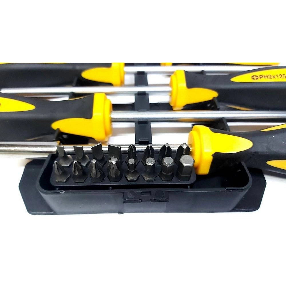 Trade Shop - Kit Set Da 44 Pezzi Cacciaviti Torx Esagonali Punte Inserti Bussola -