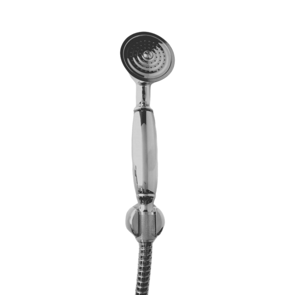 Set doccia in ottone epoca con presa acqua e supporto