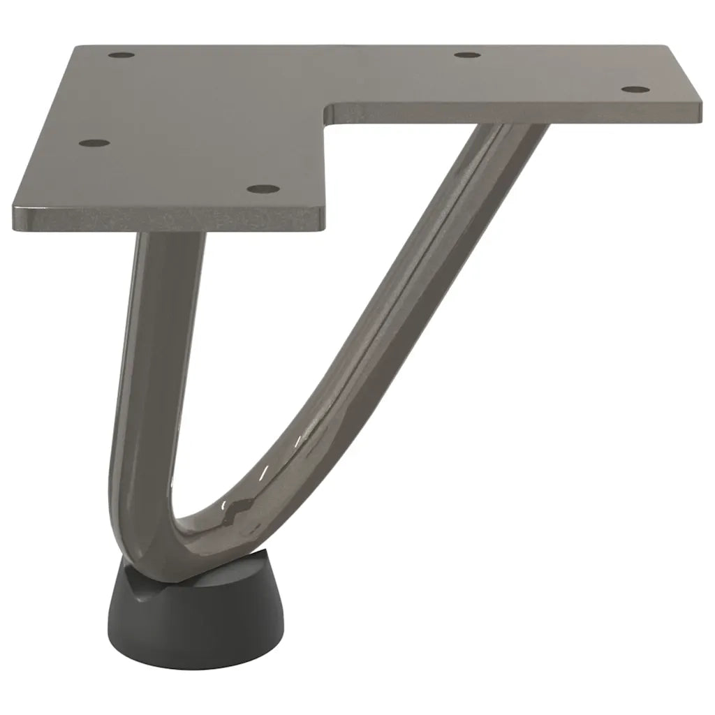 Gambe a forcina per tavolino 4 pz | Piede del tavolo in acciaio naturale 10 cm in acciaio massiccio