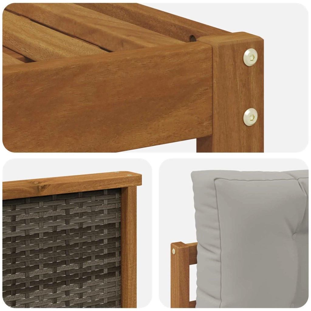 Set di divani da esterno 7 pcs Naturale e Grigio Chiaro 3382739