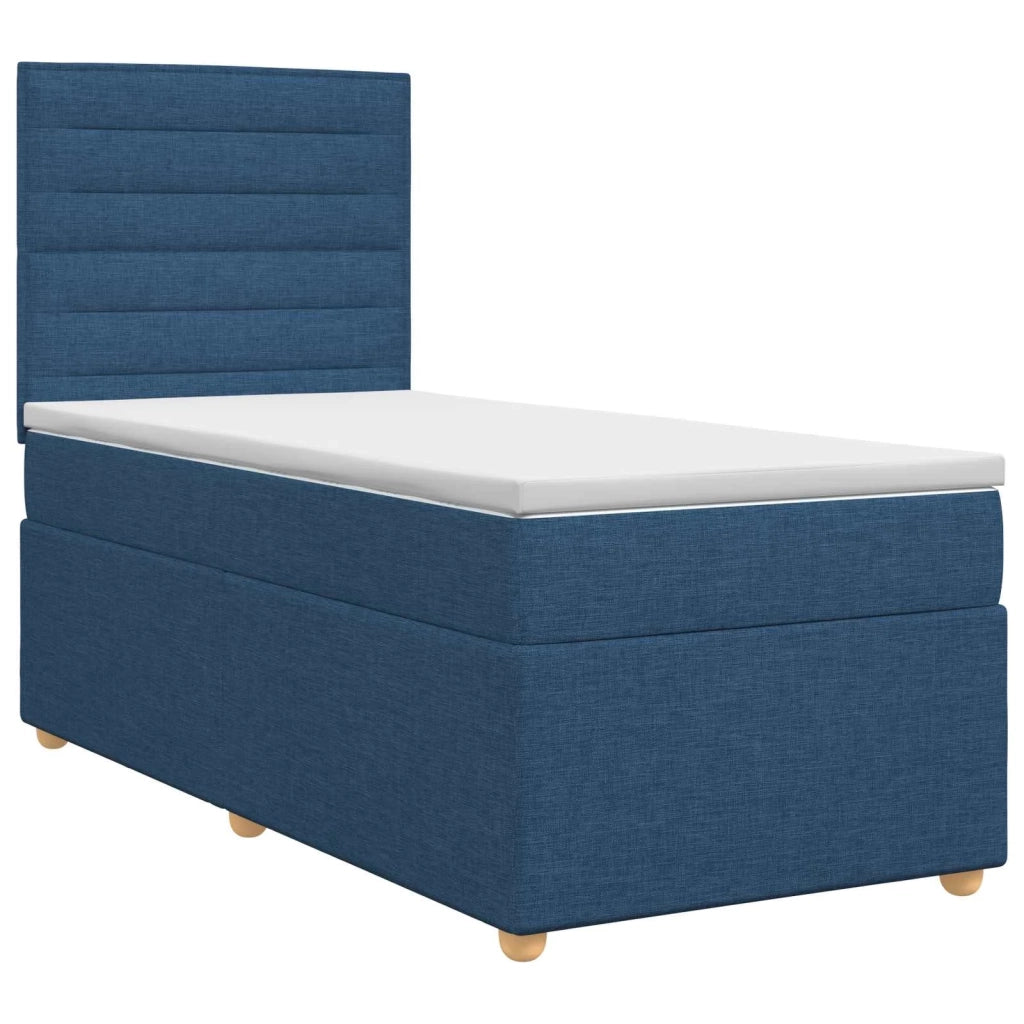 Letto box spring con materasso Blu 90 x 190 cm Tessuto 3453773