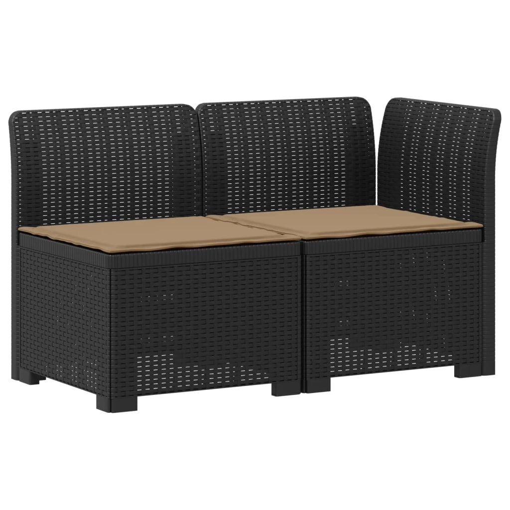 Divano da esterno-Divano da Giardino a 2 Posti con Cuscini Aspetto Rattan PP 810584