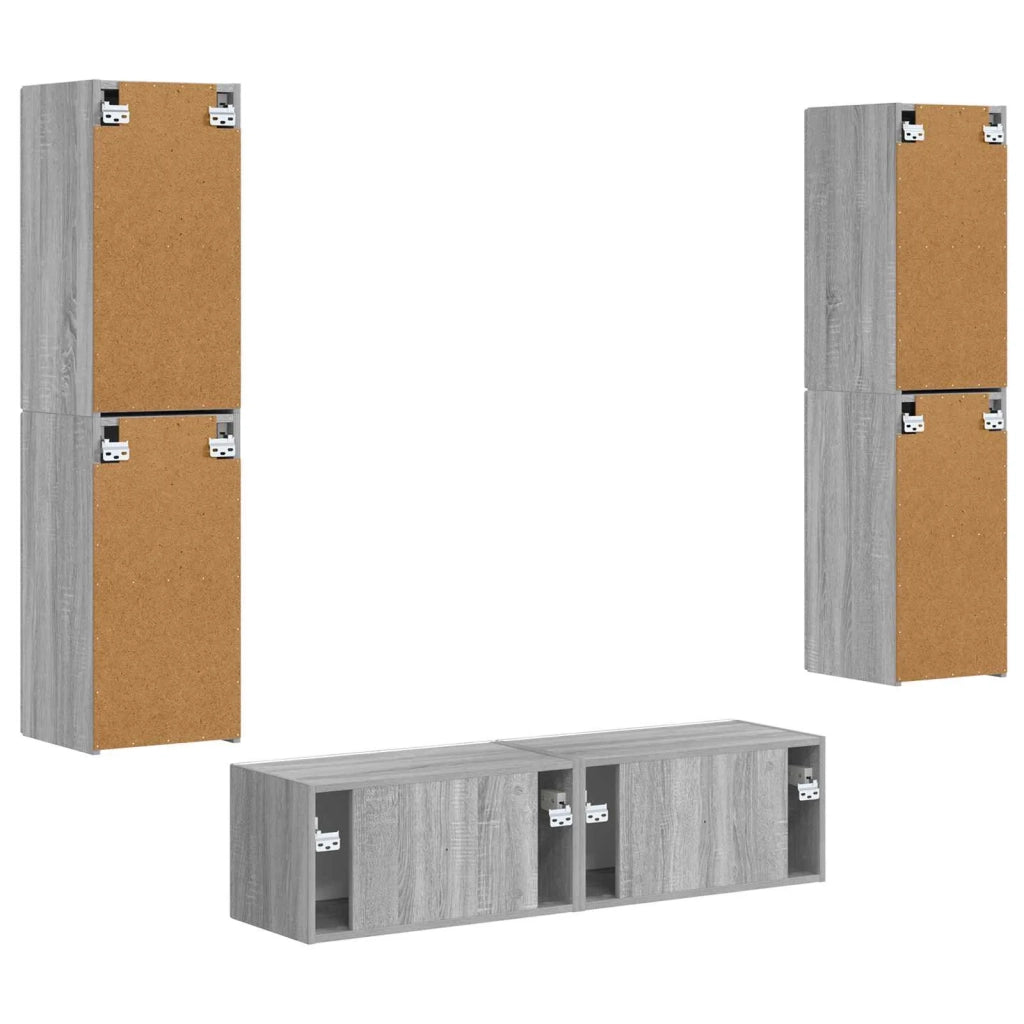 Set mobile TV 6 pcs Grigio Sonoma Legno multistrato 3409129