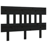Testiera | Testata per Letto Nera 203,5x3x81 cm in Legno Massello di Pino